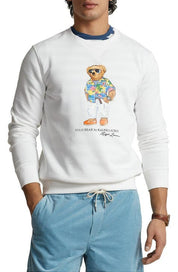 Polo Ralph Lauren Mens Beach Club Bear Graphic Crewneck Sweatshirt White 2XB