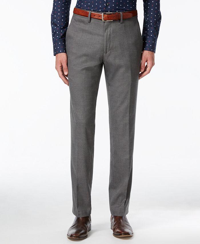 Kenneth Cole Reaction Mens Slim fit Dress Pants 36 / 32 Grey Solid