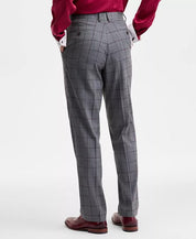 Tayion Mens Classic fit Dress Pants 42 / 30 MId Grey Plaid