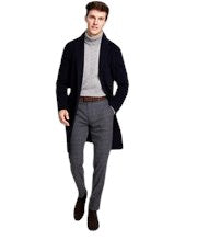 Tommy Hilfiger Mens Classic fit Overcoat Coat 38 S Blue Plaid Wool