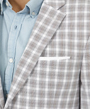 Tommy Hilfiger Men's Modern-Fit Tan & Gray Plaid Blazer 38R Sport Coat