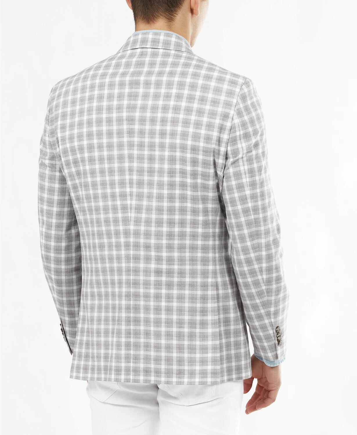 Tommy Hilfiger Men's Modern-Fit Tan & Gray Plaid Blazer 38R Sport Coat