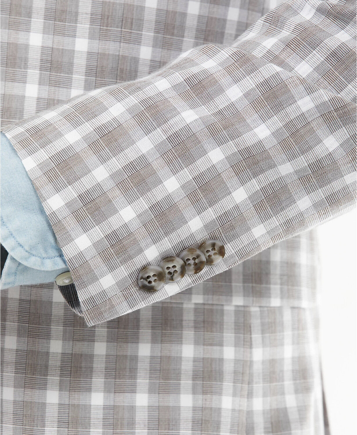 Tommy Hilfiger Men's Modern-Fit Tan & Gray Plaid Blazer 38R Sport Coat