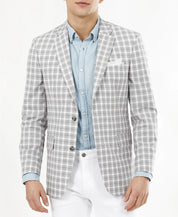 Tommy Hilfiger Men's Modern-Fit Tan & Gray Plaid Blazer 38R Sport Coat