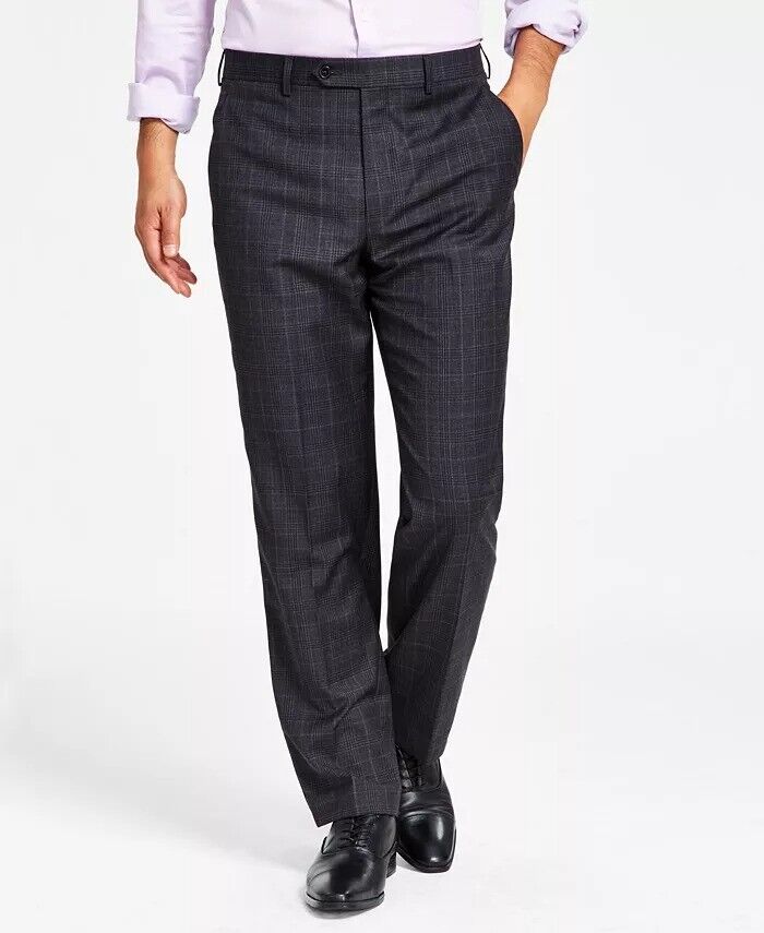 LAUREN RALPH LAUREN Men's UltraFlex Wool Suit Pants 36 x 32 Charcoal Plaid
