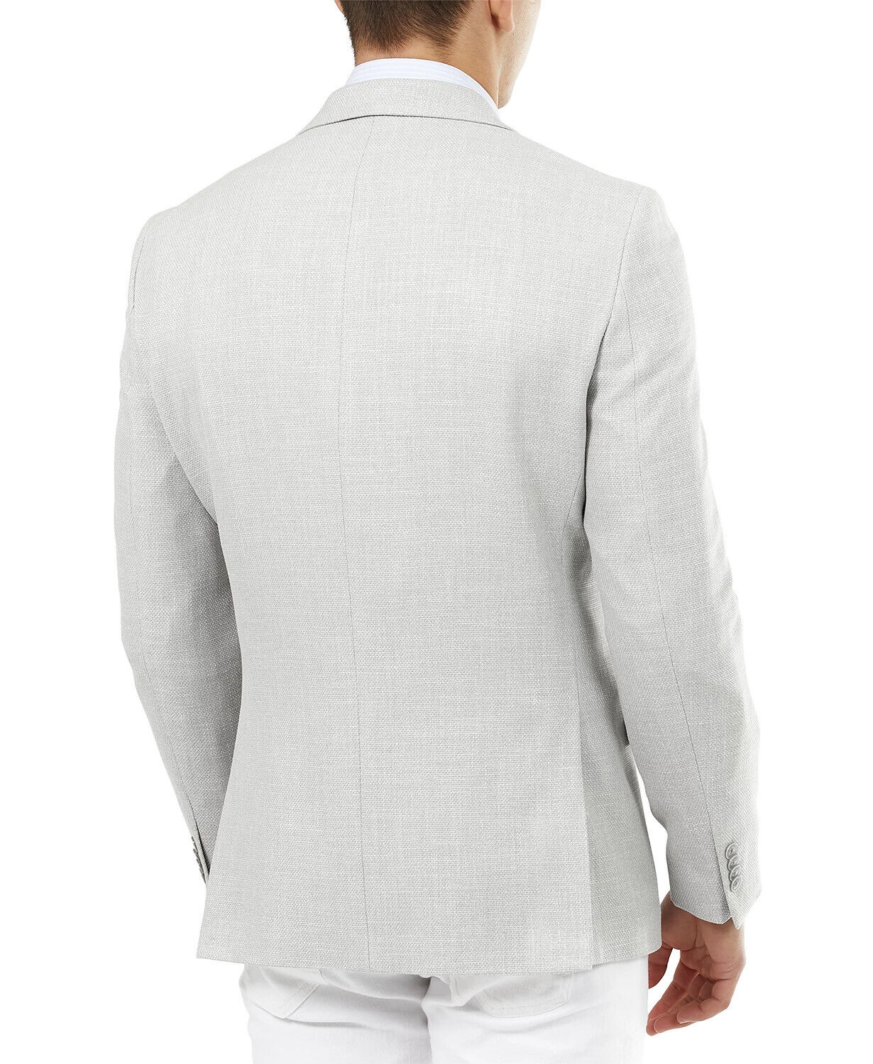 Tommy Hilfiger Men's Slim-Fit Solid Weave Blazer Light Gray 46R Sport Coat