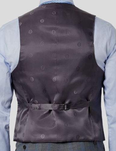 Lauren Ralph Lauren Mens Stretch Suit Vest Grey Blue Plaid Medium