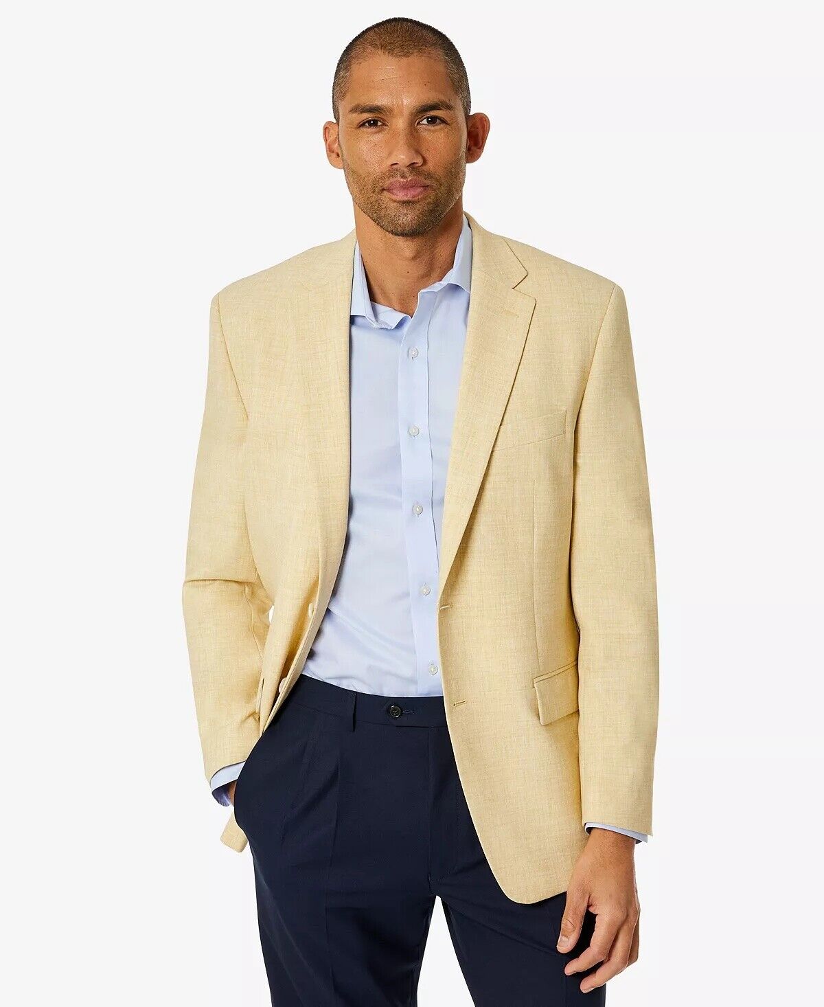 Club Room Men's Sport Coat Yellow 38R Classic-Fit Solid Blazer Two Button