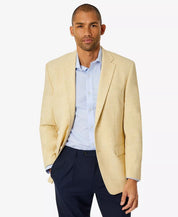 Club Room Men's Sport Coat Yellow 38R Classic-Fit Solid Blazer Two Button
