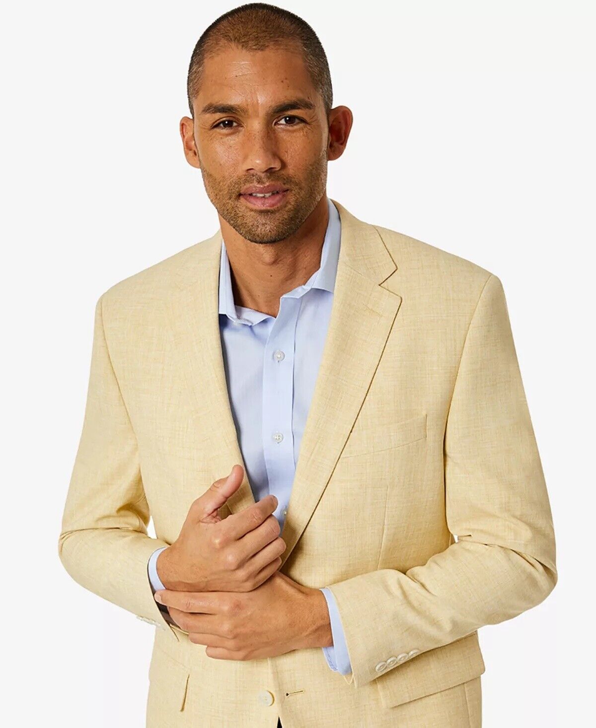 Club Room Men's Sport Coat Yellow 38R Classic-Fit Solid Blazer Two Button