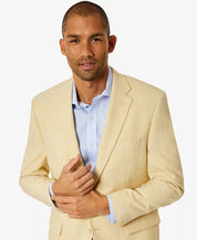Club Room Men's Sport Coat Yellow 38R Classic-Fit Solid Blazer Two Button
