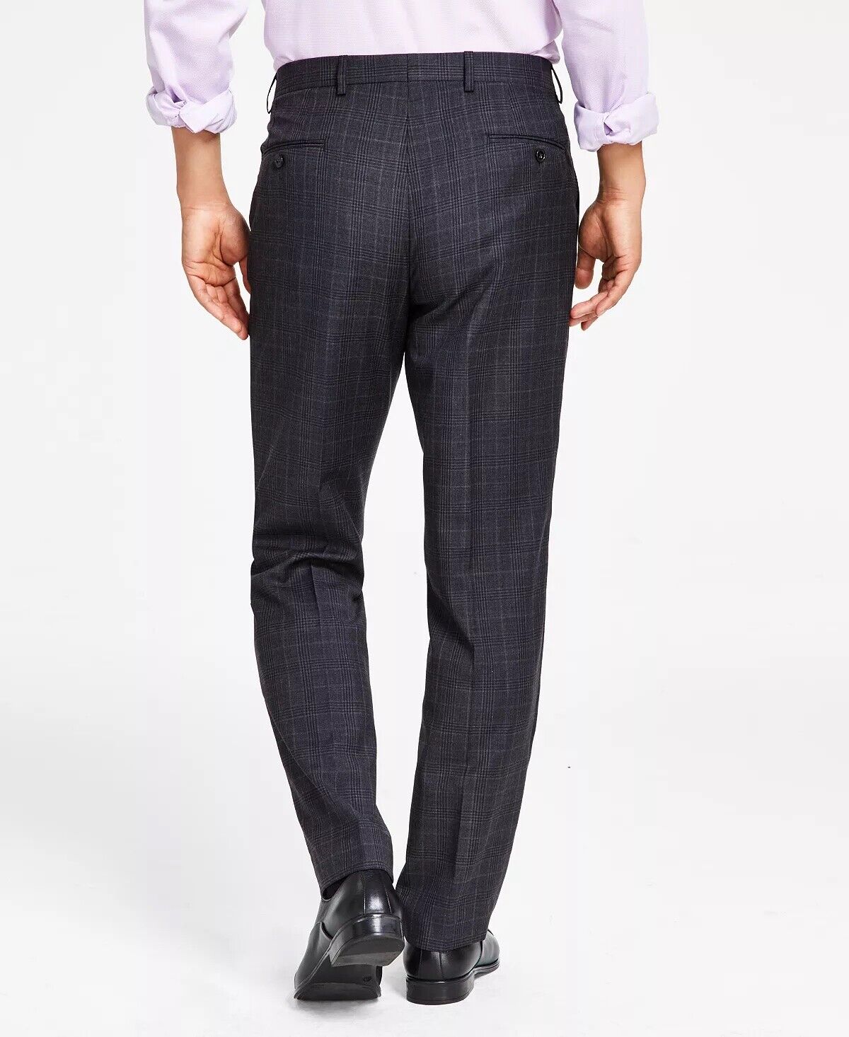 Lauren Ralph Lauren Mens UltraFlex Classic Fit Wool Grey Plaid Pants 42 / 30