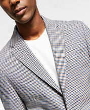 TOMMY HILFIGER Men's Modern-Fit Brown Blue Check Blazer 42R Sport Coat