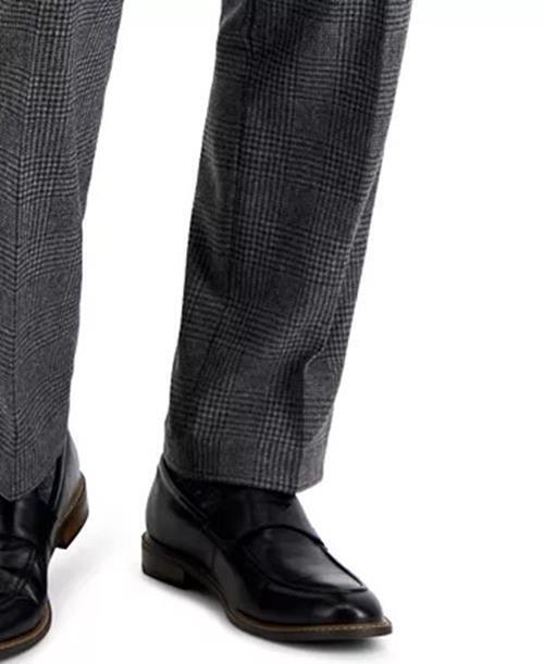 LAUREN RALPH LAUREN Mens Wool Flannel Dress Pants 42 x 30 Grey Black Plaid