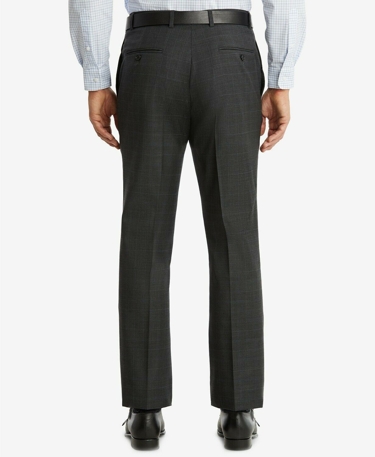 Tommy Hilfiger Mens Modern-Fit Performance Plaid Dress Pants 40 x 32 Grey