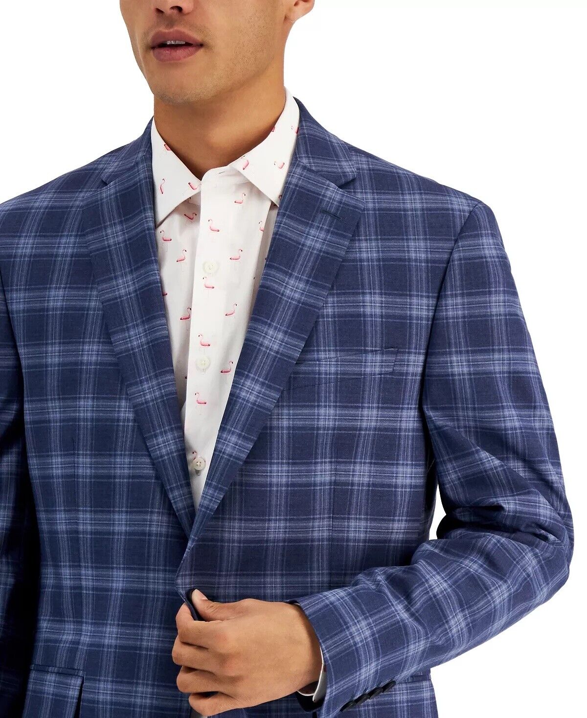 BAR III Men's Slim-Fit Patterned Blazer Grey Blue 38S Sport Coat