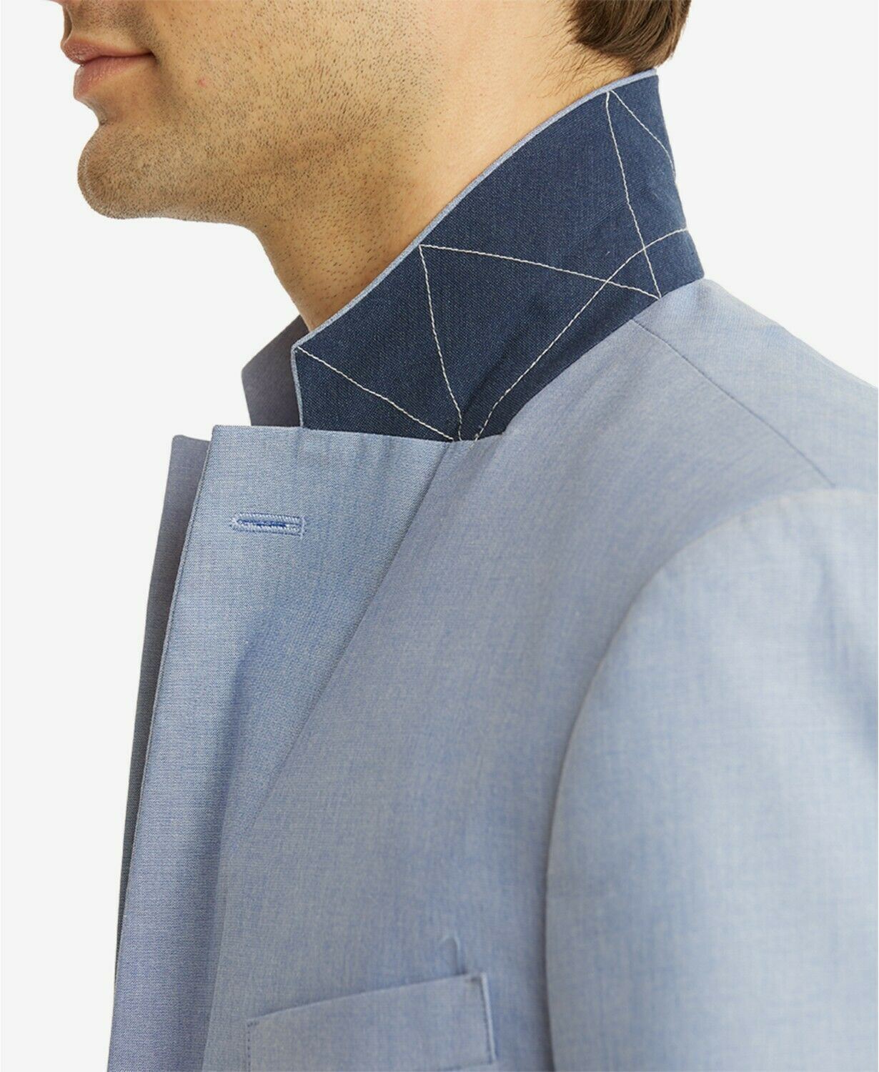 Tommy Hilfiger Modern-Fit Stretch Blue Chambray Sport Coat 42R