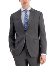 Kenneth Cole Reaction Techni-Cole Silver Suit Slim Fit Jacket 42L Grey