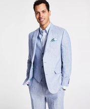 Bar III Men's Slim-Fit Linen Suit Jacket Light Blue 44R
