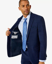 BAR III Men's Skinny-Fit Suit Jacket 44R Blue Plaid Sport Coat / 2 Button