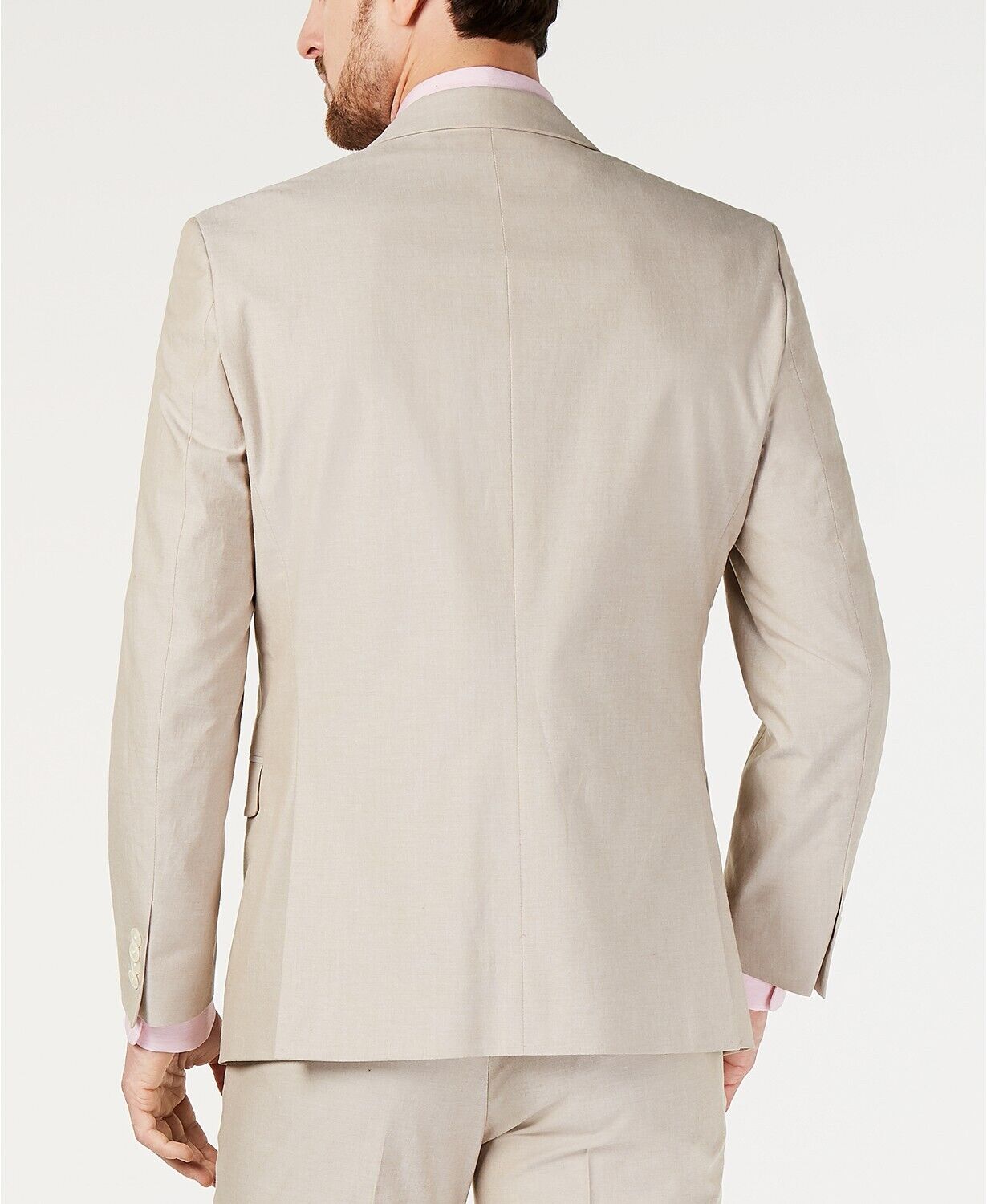 Tommy Hilfiger Men's Suit Jacket 38R Modern-Fit Flex Stretch Chambray Tan