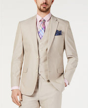 Tommy Hilfiger Men's Suit Jacket 38R Modern-Fit Flex Stretch Chambray Tan