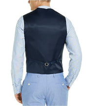 Tommy Hilfiger Mens Classic fit Button-Up Suit Vest Small Blue Solid