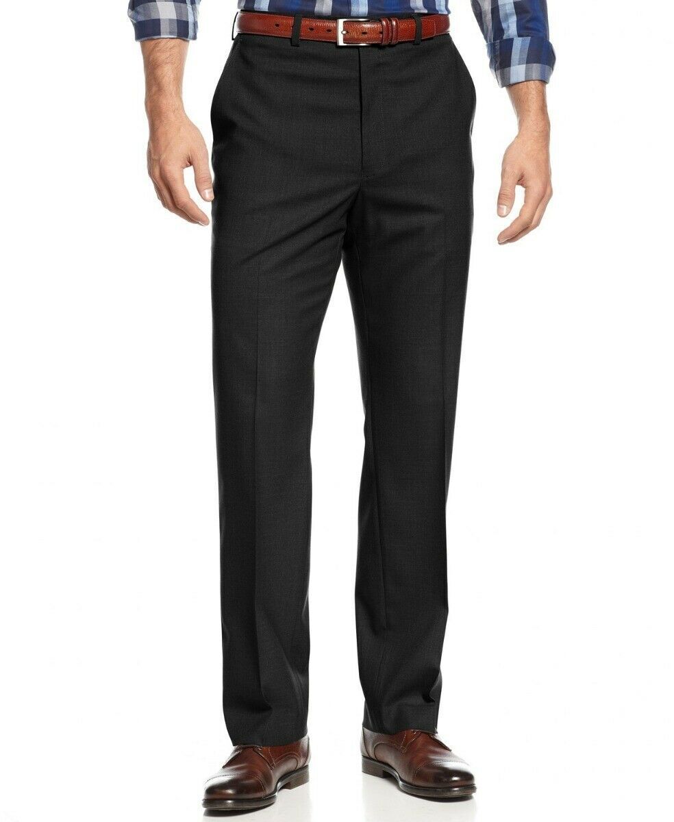 Michael Kors Mens Dress Pants 34 x 30 Black Classic-Fit Stretch WASHABLE