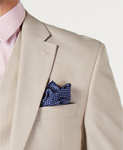 Tommy Hilfiger Men's Suit Jacket 40R Modern-Fit Flex Stretch Chambray Tan Khaki