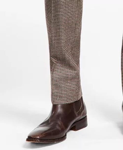 BAR III Men's Slim-Fit Check Suit Dress Pants 32 x 34 Burgundy Black