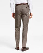 BAR III Men's Slim-Fit Check Suit Dress Pants 32 x 34 Burgundy Black