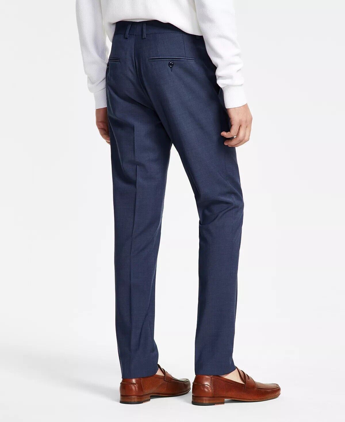 Bar Iii Men's Slim-Fit Solid Suit Dress Pants Blue 32 x 34 Flat Front Pant