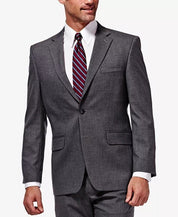 Haggar Mens Classic Fit Sharkskin Suit Jacket Dark Grey 50R