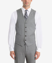 LAUREN RALPH LAUREN Men's UltraFlex Light Grey Sharkskin Wool Vest Small