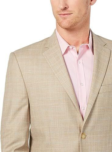 Lauren Ralph Lauren Mens Lexington Plaid Blazer Sportcoat Tan 42L