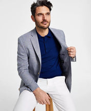 LAUREN RALPH LAUREN Men's Sport Coat 43R Classic-Fit UltraFlex Grey Blue Check