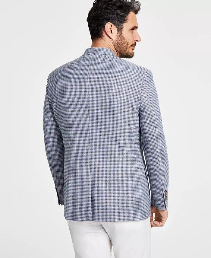 LAUREN RALPH LAUREN Men's Sport Coat 44R Classic-Fit UltraFlex Grey Blue Check