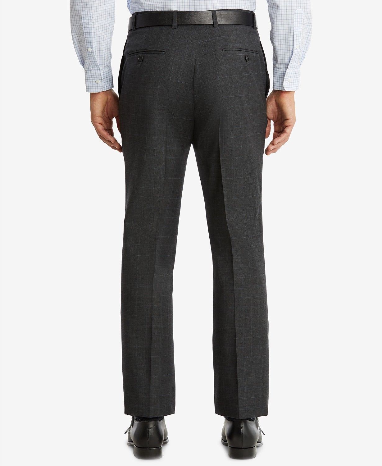 Tommy Hilfiger Modern Fit Flex Performance Plaid Dress Pants 30 x 30 Grey