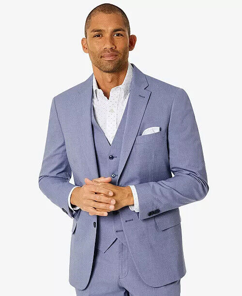 Tommy Hilfiger Mens Modern fit Suit Jacket Blazer 38 L Blue Solid Stretch