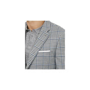Tommy Hilfiger Men's Modern Plaid Blazer Sport Coat 42L Grey / Blue