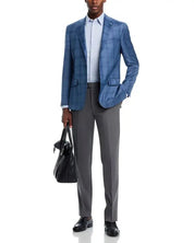 Hart Schaffner Marx Mens Classic fit Sport Coat Blazer 46 L Blue Plaid