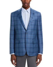 Hart Schaffner Marx Mens Classic fit Sport Coat Blazer 46 L Blue Plaid
