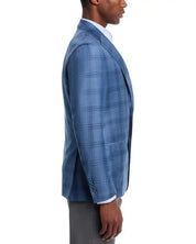 Hart Schaffner Marx Mens Classic fit Sport Coat Blazer 46 L Blue Plaid