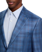 Hart Schaffner Marx Mens Classic fit Sport Coat Blazer 46 L Blue Plaid