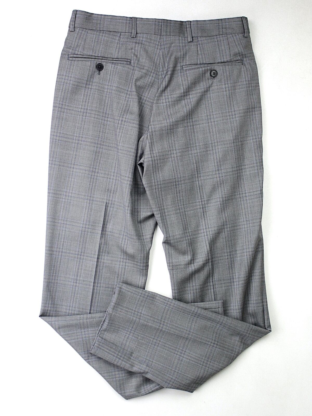 A|X ARMANI EXCHANGE Men's Slim-Fit Dress Pants 30 x 30 Grey / Blue Plaid