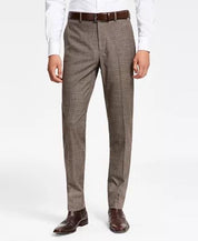 BAR III Men's Dress Pants 31 x 30 Burgundy Black Skinny Fit Check Extra Slim