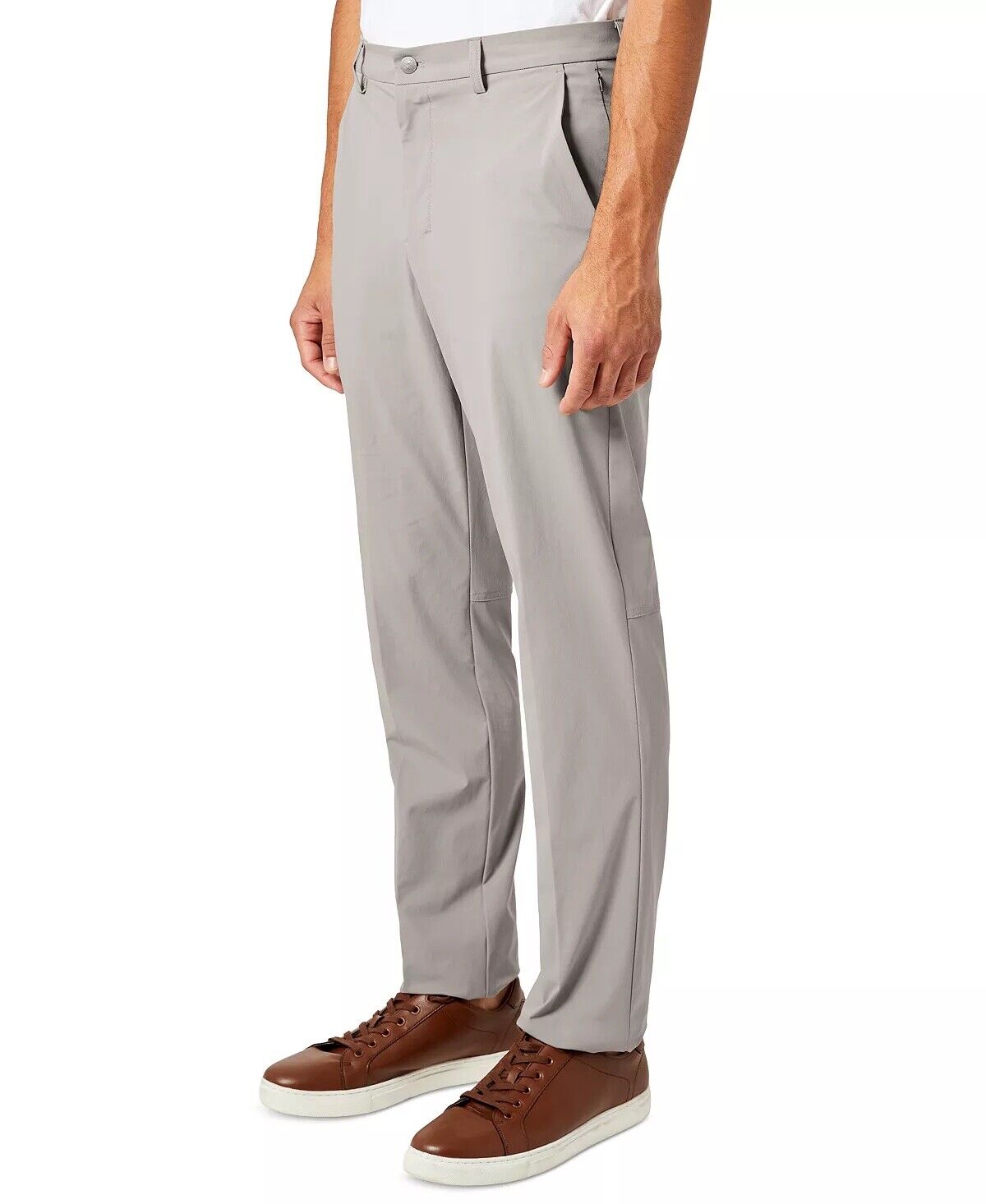 Calvin Klein Mens Slim Fit Solid Dress Pants Grey 34 x 34