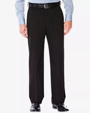 Haggar Mens Regular fit Dress Pants 32 / 30 Black Solid
