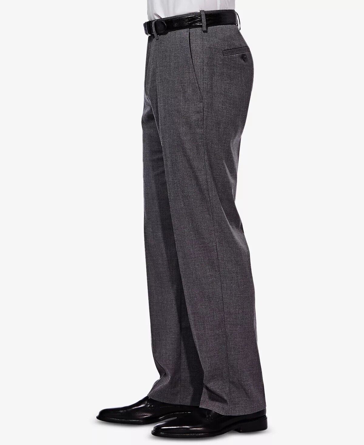 Haggar Mens Classic fit Dress Pants 36 / 30 Dark Grey Solid Stretch