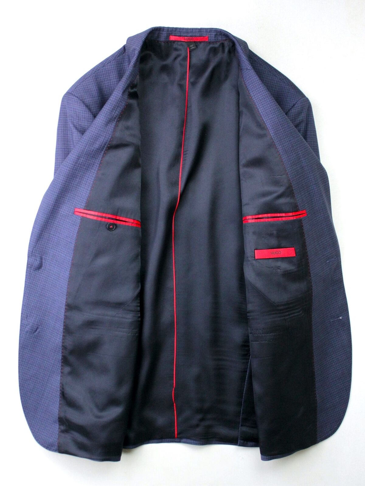 Hugo Boss Jeffrey Men's Modern Fit Suit Jacket 42R Navy Blue Check